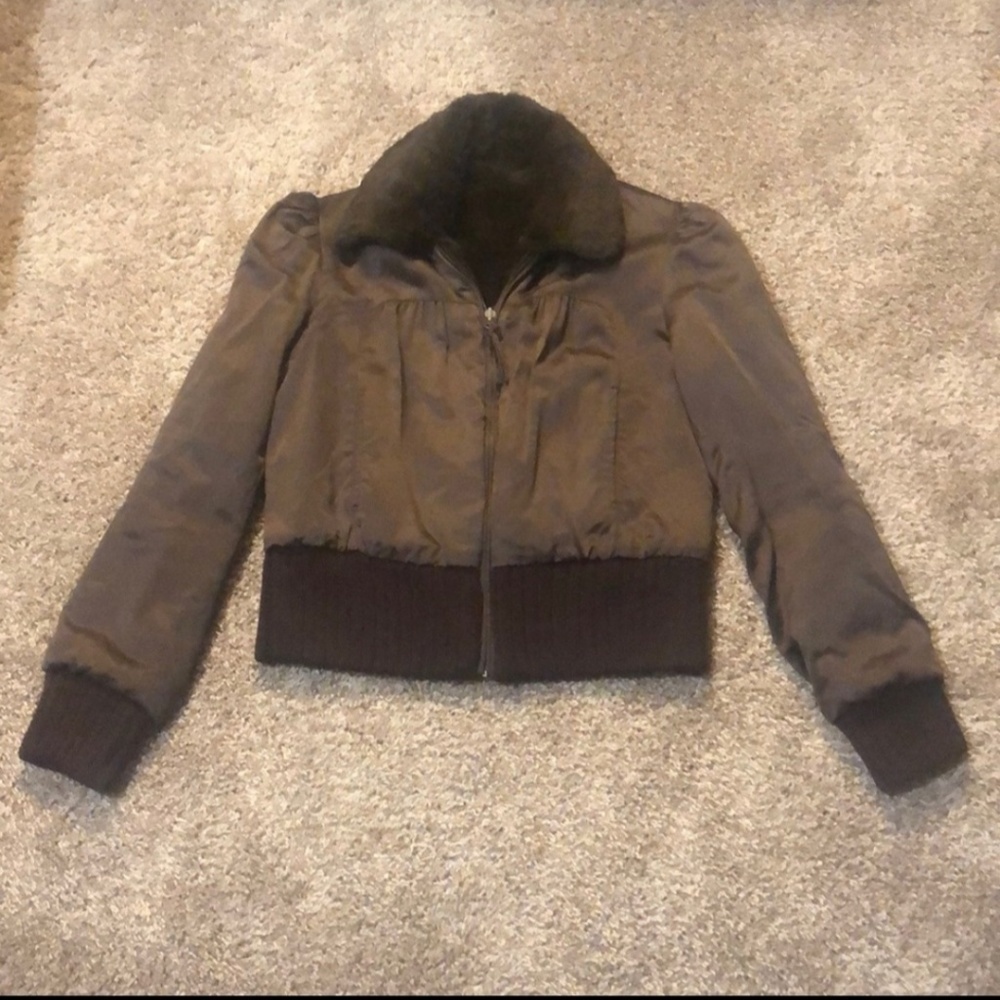 Barneys of New York Fur Reversible Bomber Jacket